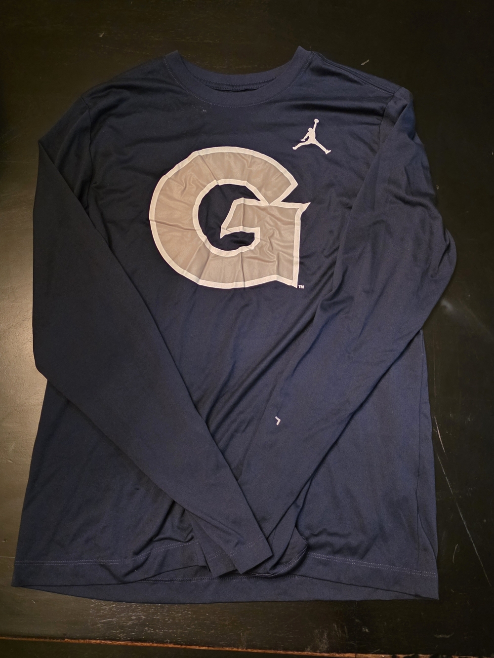 Georgetown Womens Basketball Jordan Navy Long Sleeve Tee with Gray 'G' Graphic